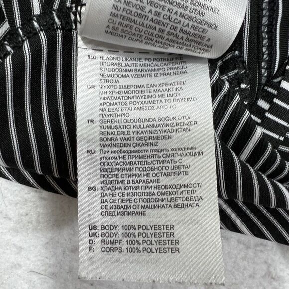 Adidas Men's XL Lightweight Short Sleeve Polo Black & White Striped Shirt - Picture 12 of 12